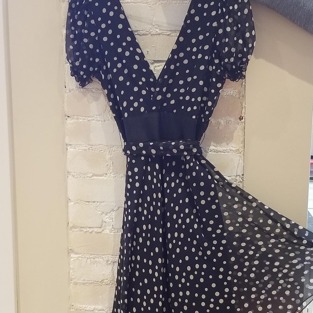 Polka dot silk dress